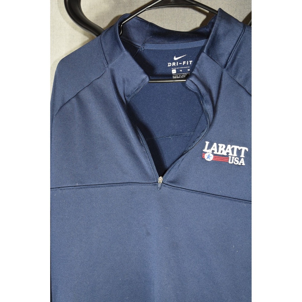 Nike Dri-FIT Labatt USA Quarter Zip Pullover Mens XL Navy Blue Athletic Top
